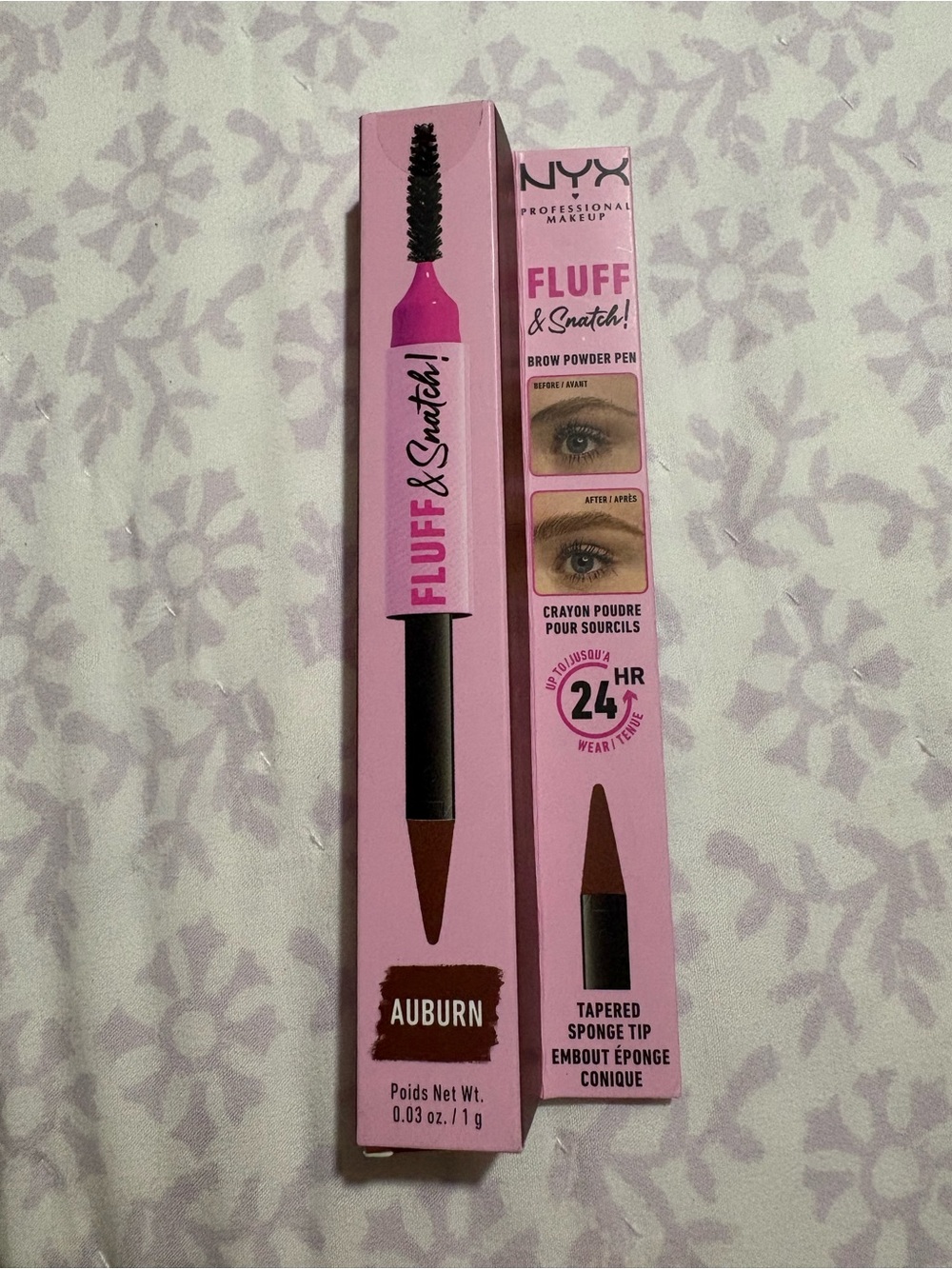 NYX Fluff & Snatch Brow Powder Pen - Auburn (Pink Packaging)